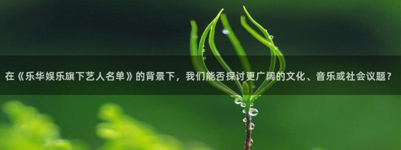 彩虹多多极速版：在《乐华娱乐旗下艺人名单》的背景下，我们能否探讨更广阔的文化、音乐或社会议题？
